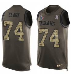 Men's Nike Houston Texans #74 Chris Clark Limited Green Salute to Service Tank Top NFL Jersey