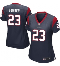 Women's Nike Houston Texans #23 Arian Foster Game Navy Blue Team Color NFL Jersey