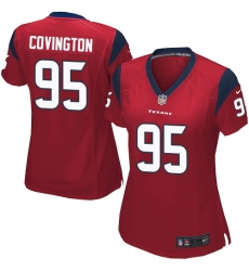 Women's Nike Houston Texans #95 Christian Covington Game Red Alternate NFL Jersey