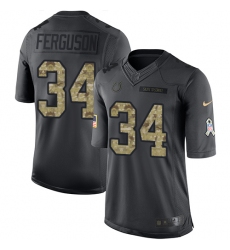 Men's Nike Indianapolis Colts #34 Josh Ferguson Limited Black 2016 Salute to Service NFL Jersey