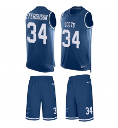 Men's Nike Indianapolis Colts #34 Josh Ferguson Limited Royal Blue Tank Top Suit NFL Jersey