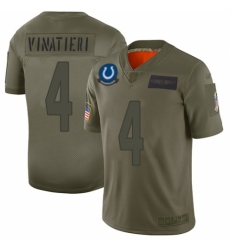 Youth Indianapolis Colts #4 Adam Vinatieri Limited Camo 2019 Salute to Service Football Jersey