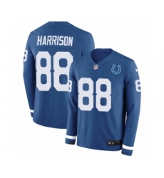 Men's Nike Indianapolis Colts #88 Marvin Harrison Limited Blue Therma Long Sleeve NFL Jersey