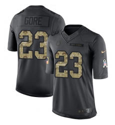 Men's Nike Indianapolis Colts #23 Frank Gore Limited Black 2016 Salute to Service NFL Jersey