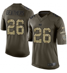 Men's Nike Indianapolis Colts #26 Clayton Geathers Elite Green Salute to Service NFL Jersey