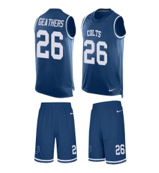 Men's Nike Indianapolis Colts #26 Clayton Geathers Limited Royal Blue Tank Top Suit NFL Jersey