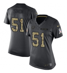 Women's Nike Indianapolis Colts #51 John Simon Limited Black 2016 Salute to Service NFL Jersey