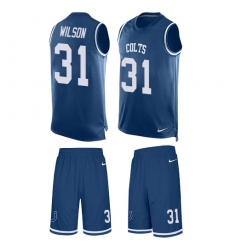 Men's Nike Indianapolis Colts #31 Quincy Wilson Limited Royal Blue Tank Top Suit NFL Jersey