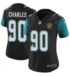 Women's Nike Jacksonville Jaguars #90 Stefan Charles Elite Black Alternate NFL Jersey