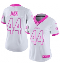 Women's Nike Jacksonville Jaguars #44 Myles Jack Limited White/Pink Rush Fashion NFL Jersey