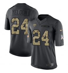 Youth Nike Jacksonville Jaguars #24 T.J. Yeldon Limited Black 2016 Salute to Service NFL Jersey