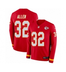 Men's Nike Kansas City Chiefs #32 Marcus Allen Limited Red Therma Long Sleeve NFL Jersey