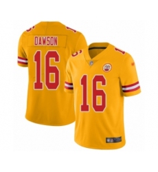 Men's Kansas City Chiefs #16 Len Dawson Limited Gold Inverted Legend Football Jersey