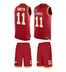 Men's Nike Kansas City Chiefs #11 Alex Smith Limited Red Tank Top Suit NFL Jersey