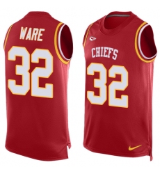 Men's Nike Kansas City Chiefs #32 Spencer Ware Limited Red Player Name & Number Tank Top NFL Jersey