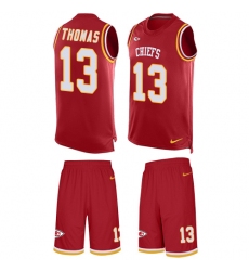 Men's Nike Kansas City Chiefs #13 De'Anthony Thomas Limited Red Tank Top Suit NFL Jersey
