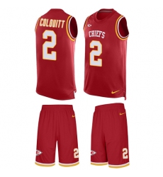 Men's Nike Kansas City Chiefs #2 Dustin Colquitt Limited Red Tank Top Suit NFL Jersey
