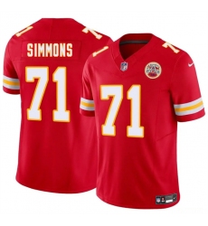 Men’s Kansas City Chiefs #71 Josh Simmons Red 2025 Draft F.U.S.E. Vapor Untouchable Limited Football Stitched Jersey