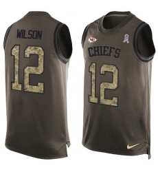Men's Nike Kansas City Chiefs #12 Albert Wilson Limited Green Salute to Service Tank Top NFL Jersey