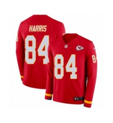 Youth Nike Kansas City Chiefs #84 Demetrius Harris Limited Red Therma Long Sleeve NFL Jersey
