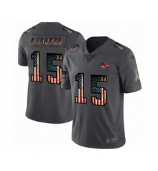 Men's Kansas City Chiefs #15 Patrick Mahomes II Carbon Black Retro Flag Limited Player Football Jersey