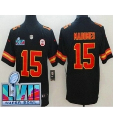 Men's Kansas City Chiefs #15 Patrick Mahomes Limited Black Super Bowl LVII Vapor Jersey
