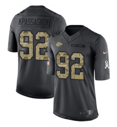 Men's Nike Kansas City Chiefs #92 Tanoh Kpassagnon Limited Black 2016 Salute to Service NFL Jersey