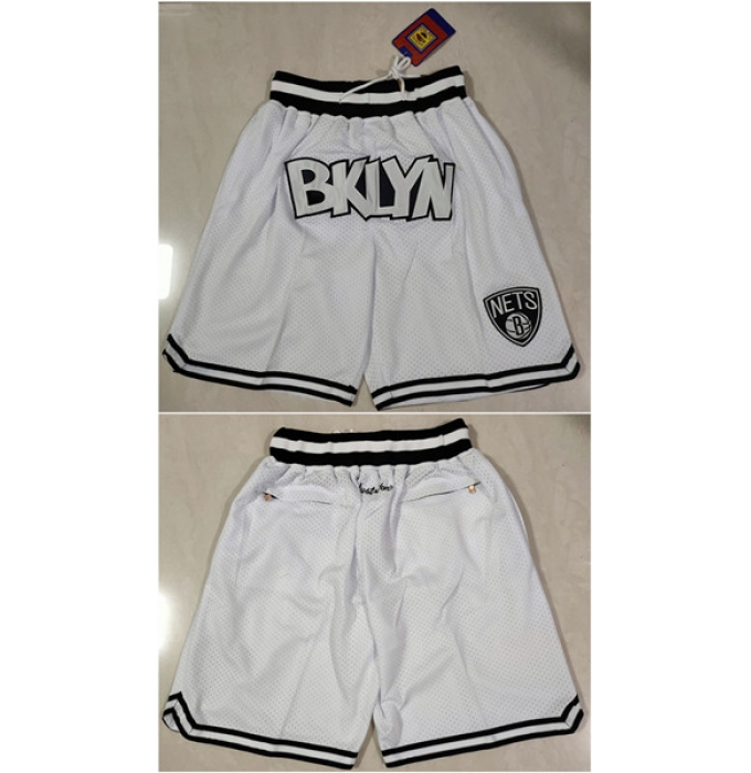 Mens Brooklyn Nets White Shorts