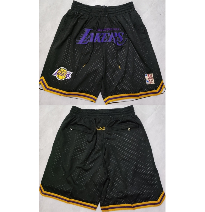 Men's Los Angeles Lakers Black Shorts (Run Small)