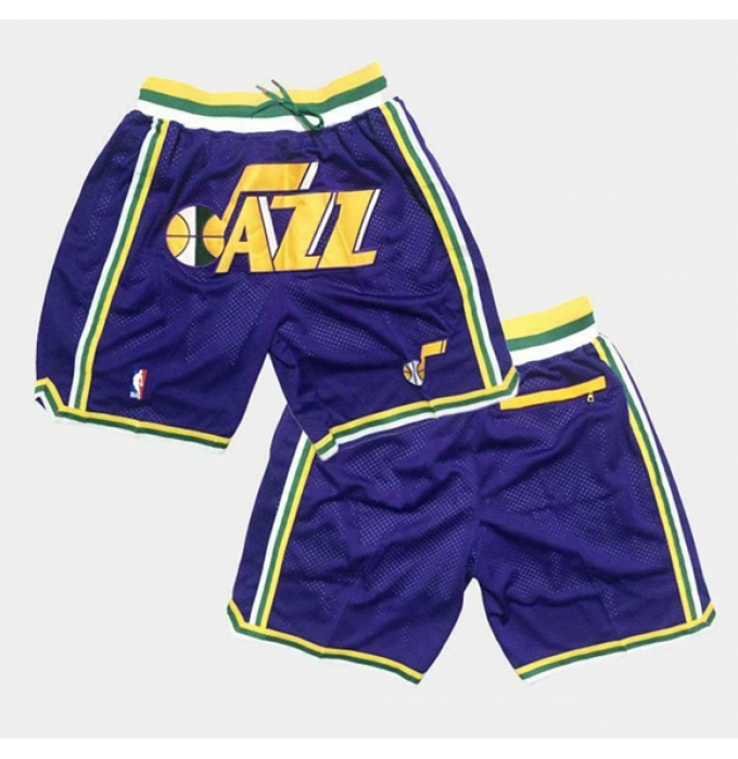 Men' Utah Jazz Purple NBA Shorts (Run Smaller)