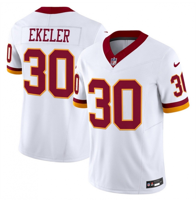 Men's Washington Commanders #30 Austin Ekeler White 2025 F.U.S.E. Throwback Vapor Limited Football Stitched Jersey