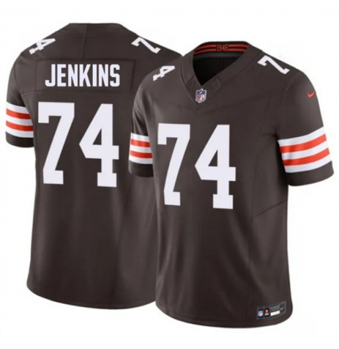 Men's Cleveland Browns #74 Elgton Jenkins Brown 2026 F.U.S.E. Vapor Limited Football Stitched Jersey