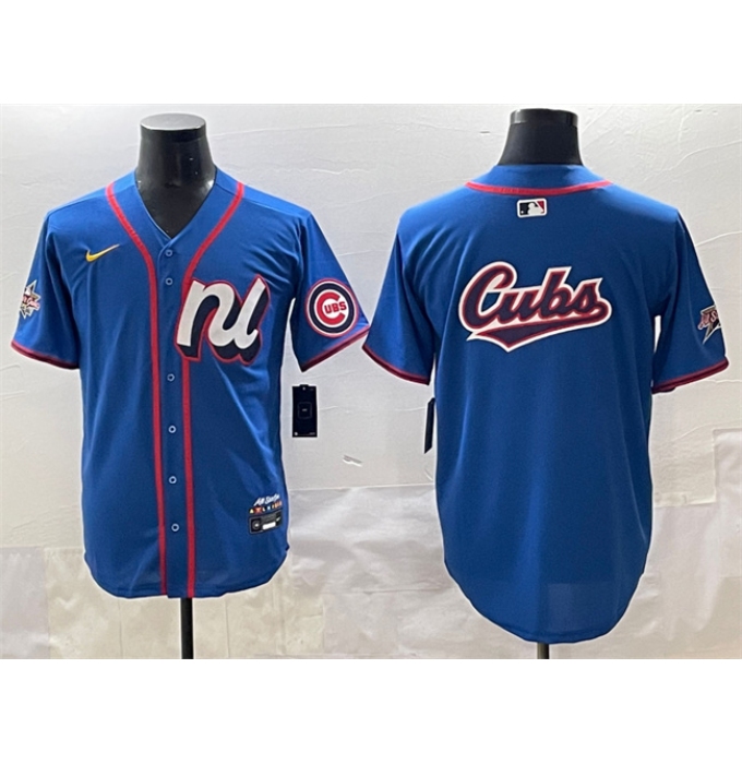 Men's National League Chicago Cubs Team Big Logo Blue 2025 All-Star Edition Limited Stitched Baseball Jersey