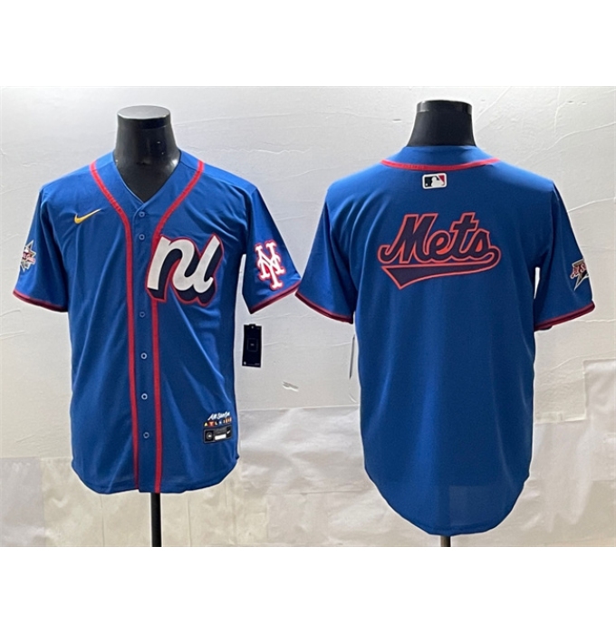 Men's National League New York Mets Team Big Logo Blue 2025 All-Star Edition Limited Stitched Baseball Jersey