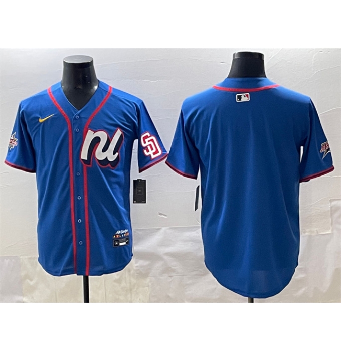 Men's National League San Diego Padres Blank Blue 2025 All-Star Edition Limited Stitched Baseball Jersey