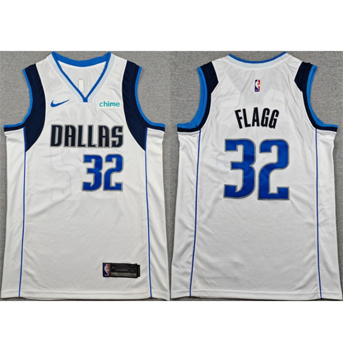 Men's Dallas Mavericks #32 Cooper Flagg White 2025 Association Edition Stitched Basketball Jersey