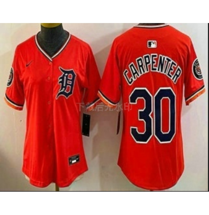 Women's Detroit Tigers #30 Kerry Carpenter Orange Stadium Jersey