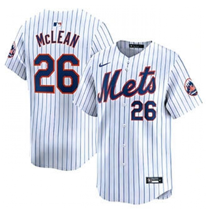 Men's New York Mets #26 Nolan McLean White Limited Jersey
